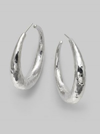 From the Glamazon Collection. Must-have hoop designs in hammered sterling silver.Sterling silver Diameter, about 1¼ Post backs Imported 