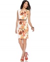 AGB updated a classic petite sheath dress with a skinny belt and a lovely floral print! (Clearance)