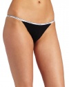 ck one Women's Cotton String Bikini, Black, Large