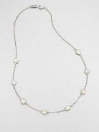 From the Scultura Collection. Smooth mother-of-pearl cabochons set in stering silver on a delicate link chain. Mother-of-pearlSterling silverLength, about 16Lobster clasp closureImported 