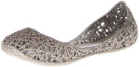 Mini Melissa Campana Zig Zag Ballet Flat (Little Kid),Silver Glitter,13 M US Little Kid