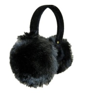 Tissavel Faux Fox Earmuffs on Velvet Band By Surell Accessories (Black)