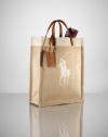 RALPH LAUREN Canvas & Linen Big Pony Tote (Natural)