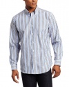 Nautica Men's Poplin Multi Color Bengal Long Sleeve Woven Shirt