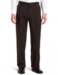 Haggar Mens Stripe Herringbone Fancy Pleat Front Dress Pant