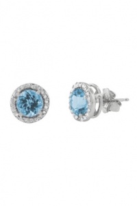 Effy Jewlery 14K White Gold Blue Topaz & Diamond Earrings, 2.20 TCW