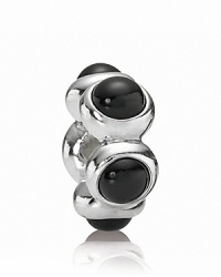 A ring-shaped charm of onyx cabochons adds depth and definition to your PANDORA bracelet.