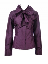 Sutton Studio Womens Taffeta Neck Bow Blouse