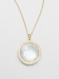 From the Lollipop Collection. A sparkling design featuring a faceted clear quartz surrounded by dazzling diamonds set in radiant 18k gold on a delicate link chain. 18k goldClear quartzDiamonds, .33 tcwLength, about 16-18 adjustablePendant size, about 1Lobster clasp closureImported 