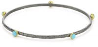 GURHAN Skittle Dark Silver with High Karat Gold Turquoise 4mm Bracelet