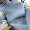 King Size 1200 Thread Count Solid Blue 100 % Egyptian Cotton 1200 TC Bed Sheet Set 1200TC (Deep Pocket)