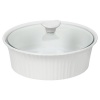 Corningware French White III Round Casserole with Glass Cover, 2.5-Quart