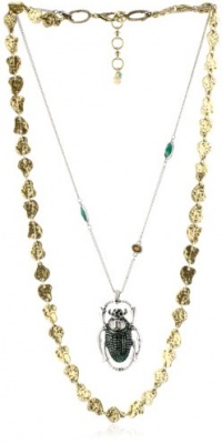 Lucky Brand Into The Wild Gold-Tone Scarab Double Necklace