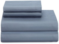 Calvin Klein White Label Double Stitch Sateen Queen Sheet Set, Ocean