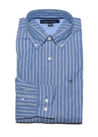 Tommy Hilfiger Men Classic Fit Striped Logo Shirt