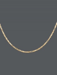 Add a little extra shine to your ensemble. Necklace features a hollow baguette design crafted in 14k gold. Approximate length: 18 inches.