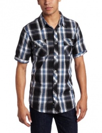 Burnside Men's Imbue Short Sleeve Plaid Woven Shirt