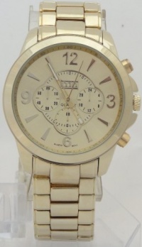 Mark Naimer Quartz XL Men Watch Chronograph-style Look Gold Metal Band