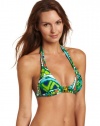 Trina Turk Women's Bali Hai Buckle Halter Front Top, Key Lime, 6