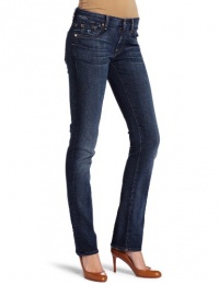 7 For All Mankind Women's Kimmie Straight Leg Jean in Washed Boheme Blue, Washed Bboheme Blue, 24