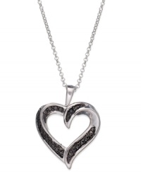 A look that's sure to be loved. Victoria Townsend's heart pendant offers a radiant touch with the addition of round-cut black diamonds (1/10 ct. t.w.). Approximate length: 18 inches. Approximate drop: 3/4 inch.