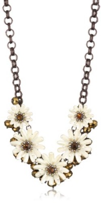 Betsey Johnson Iconic Autumn Flower and Cherry Bead Frontal Necklace