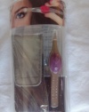 AMETHYST Swarovski® Crystal TrendTweeze WaterProof Lighted Tweezers. Leather Case