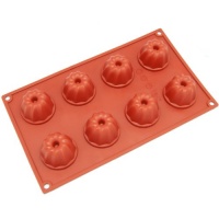 Freshware 8-Cavity Mini Bundt and Coffe Cake Silicone Mold and Baking Pan