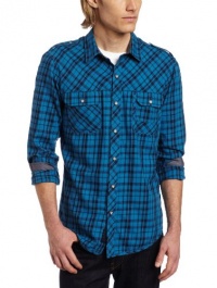 Calvin Klein Jeans Men's Steely Plaid Long Sleeve Woven