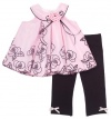 Rare Editions Baby-girls Infant Floral Flocked Legging Set