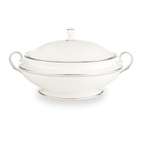 Double bands of platinum set in a distinctive Lenox pattern are an elegant accompaniment to your favorite recipes.