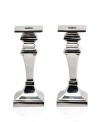 Dim the lights and elevate the room. Rendered in pure aluminum, Godinger's Square candlesticks decorate elegant spaces with classic sophistication.