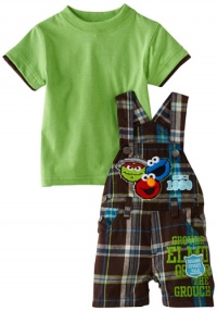 Sesame Street Baby-Boys Infant Sesame Woven Shortall Set