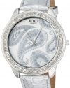 XOXO Women's XO3184 Silver Dial Silver Crocodile Genuine Leather Watch