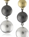 GURHAN Lentil White and Dark Silver with Gold Lentil Short Drop Earrings