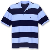 Nautica Men's Big-Tall Short Sleeve Large Bar Stripe Polo