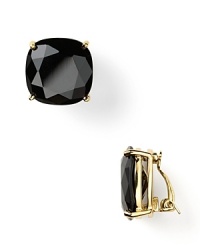 These chic black faceted stone earrings from kate spade new york are the perfect accent, day or night.