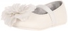 Stuart Weitzman Layette Baby Bud Ballet Flat (Infant/Toddler),White/White,3 M US Infant