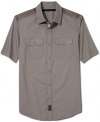 Sleek styling with a utilitarian vibe. This Sean John shirt masters minimalism in your wardrobe.