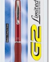 Pilot G2 Limited Retractable Gel Ink Rolling Ball Pen, Fine Point, Red Barrel, Black Ink (31531)