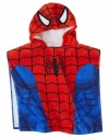 Marvel Spiderman Kids Hooded Poncho for Bath, Pool or Beach Towel