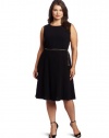 Calvin Klein Women's Plus-Size Fit And Flare Dress, Black, 24W