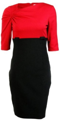 Calvin Klein Women's Twofer Dress Red/Black (12 Petite) [Apparel]