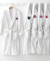 Take a breather with indulgently soft cotton robes embellished with your favorite Major League Baseball team's logo. Perfect for avid fans and ideal for gift giving! Embroidered with appliqué. One size.