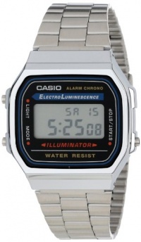 Casio Men's A168W-1 Electro Luminescence Digital Bracelet Watch