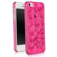 BoxWave Apple iPhone 5 RazMaDaz Case - Slim-Fit Ultra Lightweight Transparent Clear Hard Shell Case with 3D Faceted Gemstone Texture Designed for Apple iPhone 5 (Cosmo Pink)