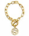 T Tahari Essentials Worn Gold Link Bracelet