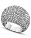 Simply stunning. Swarovski's Stone ring is crafted from rhodium-plated mixed metal and studded with clear pave crystals to glamorous effect. Size 7.