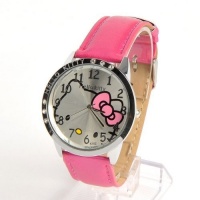 Hello Kitty Girls Round Face Wrist Watch Rose