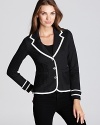 Make a statement in monochrome with this office-perfect Aqua blazer--the essential partner to your workday separates.